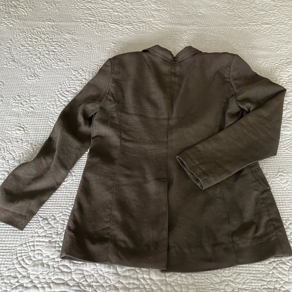 VTG EUC Callaghan (by Gianni Versace) brown women's linen blazer - Picture 4 of 12